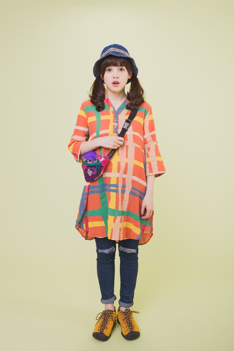 ☼saibaba ethnique // 色彩艺术几何图形衬衫☼(SALE出清) - 女装衬衫 - 棉．麻 多色