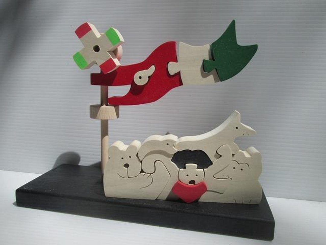 Carp streamer Kintaro Kumiki Japan postage 164yen If you purchase 1000 yen or more now, you will receive a walking cat and a coloring book. - 玩具/玩偶 - 木头 红色