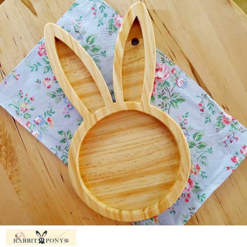 月光兔兔木拖盘 - 咖啡杯/马克杯 - 竹 咖啡色