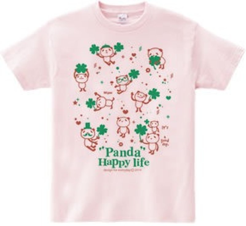 Panda and Clover [both sides] 150.160 (WomanM.L) T-shirt order product] - 女装 T 恤 - 棉．麻 粉红色