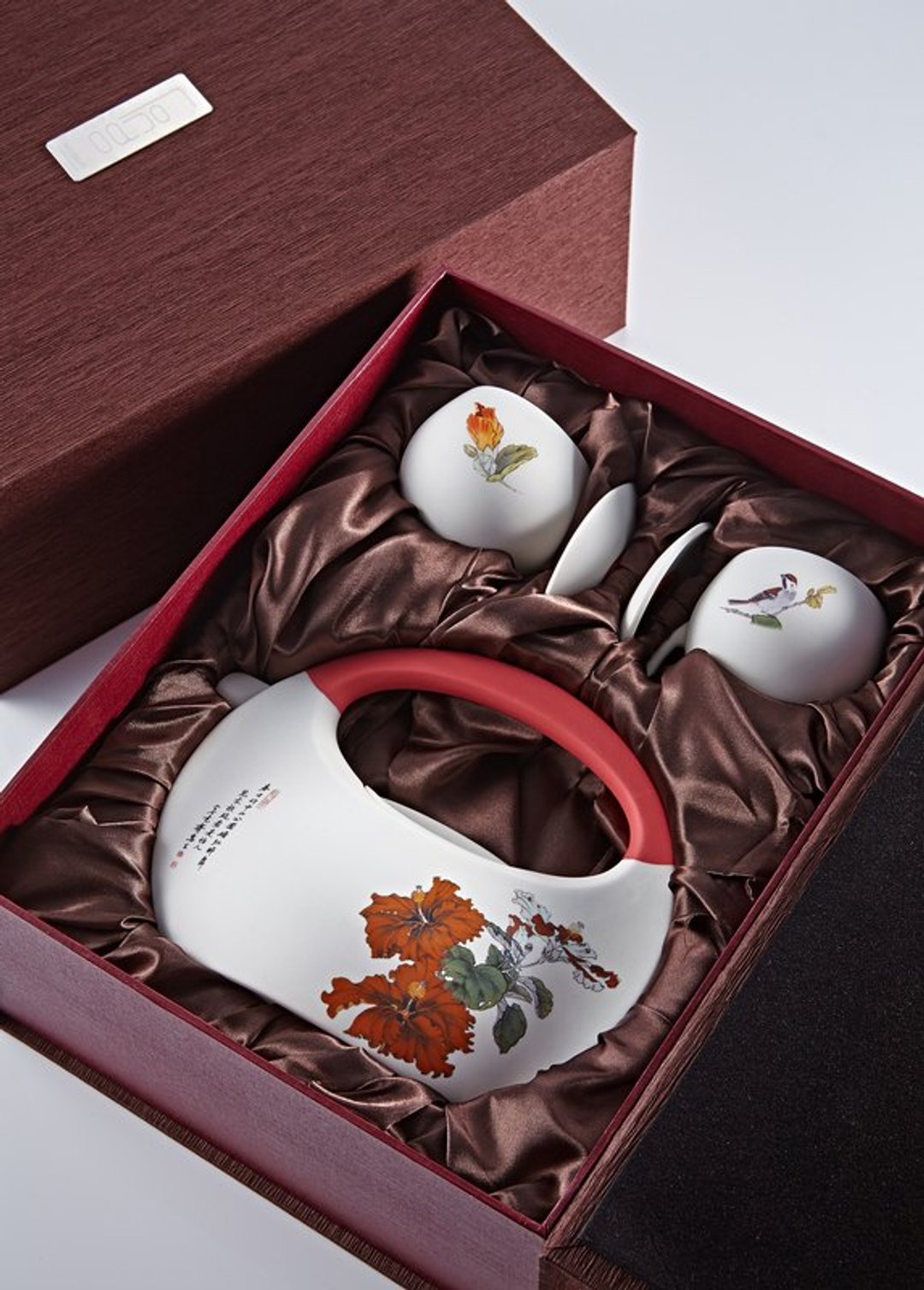【rondo包包壶-红扶桑】陶瓷茶壶/茶杯 双人 手提包壶 礼物 新居 - 茶具/茶杯 - 陶 红色