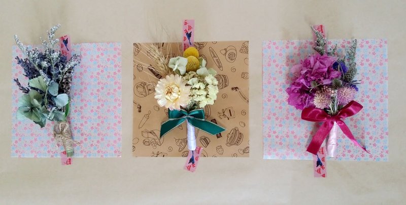 ▫One 花筒▫ 定制化 手工制作 婚礼干燥花胸花 2入 - 胸针 - 植物．花 