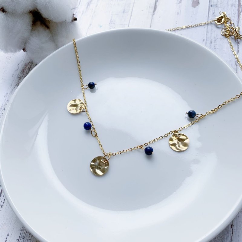 Light you up 小圆圆圆圆圆牌颈链 - 项链 - 其他金属 蓝色