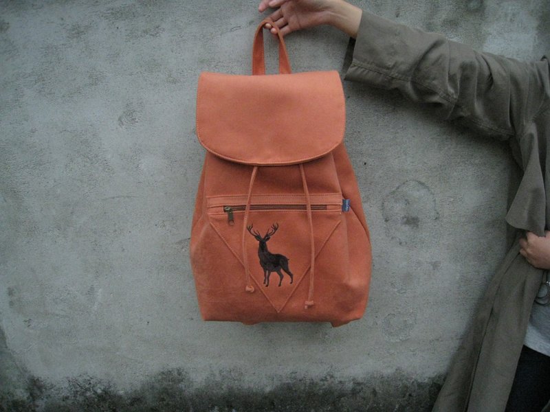 MaryWil百搭后背包-复古橘 - 后背包/双肩包 - 其他材质 橘色