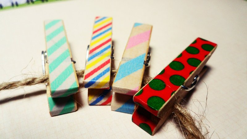 纸胶带创作｜唉?纸胶带也可以这样用之木夹子(小) - 其他 - 木头 多色