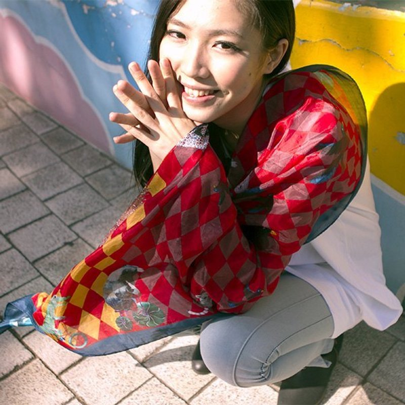 Red of Circus长型丝巾---美感来自于融入生活的艺术Minervac - 丝巾 - 植物．花 多色