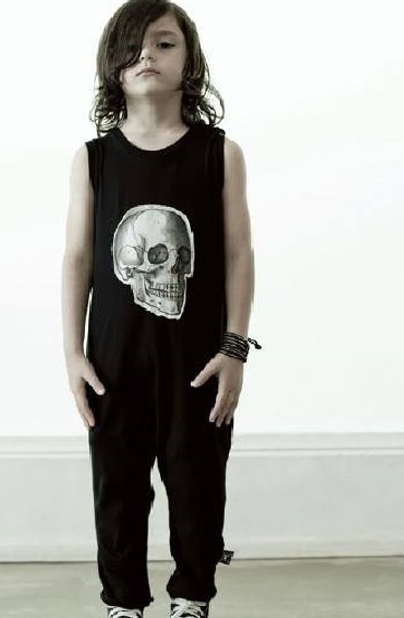 2014春夏 NUNUNU 骷髅连身衣裤/skull overall style Long Romper - 其他 - 棉．麻 黑色