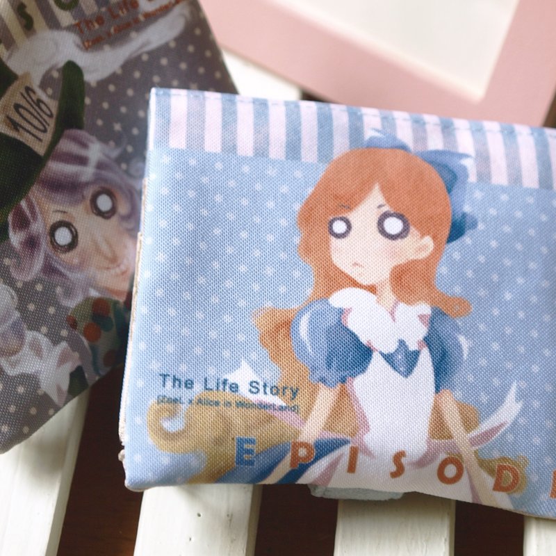 短夹钱包│爱丽丝梦游仙境│冒险Alice款 - 皮夹/钱包 - 棉．麻 蓝色