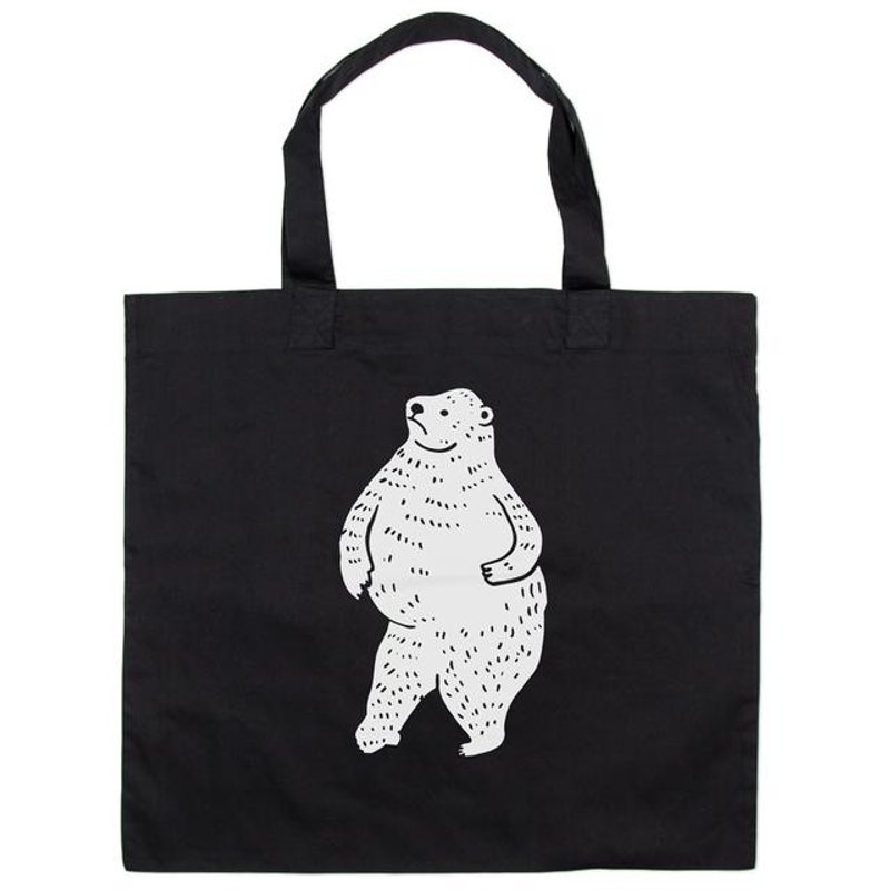 With animal inner pocket. Dancing polar bear tote bag Tcollector - 手提包/手提袋 - 其他材质 黑色