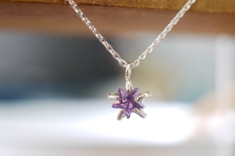 彩钻系列-天上的星<星星钻> - 锁骨链 - 其他金属 紫色