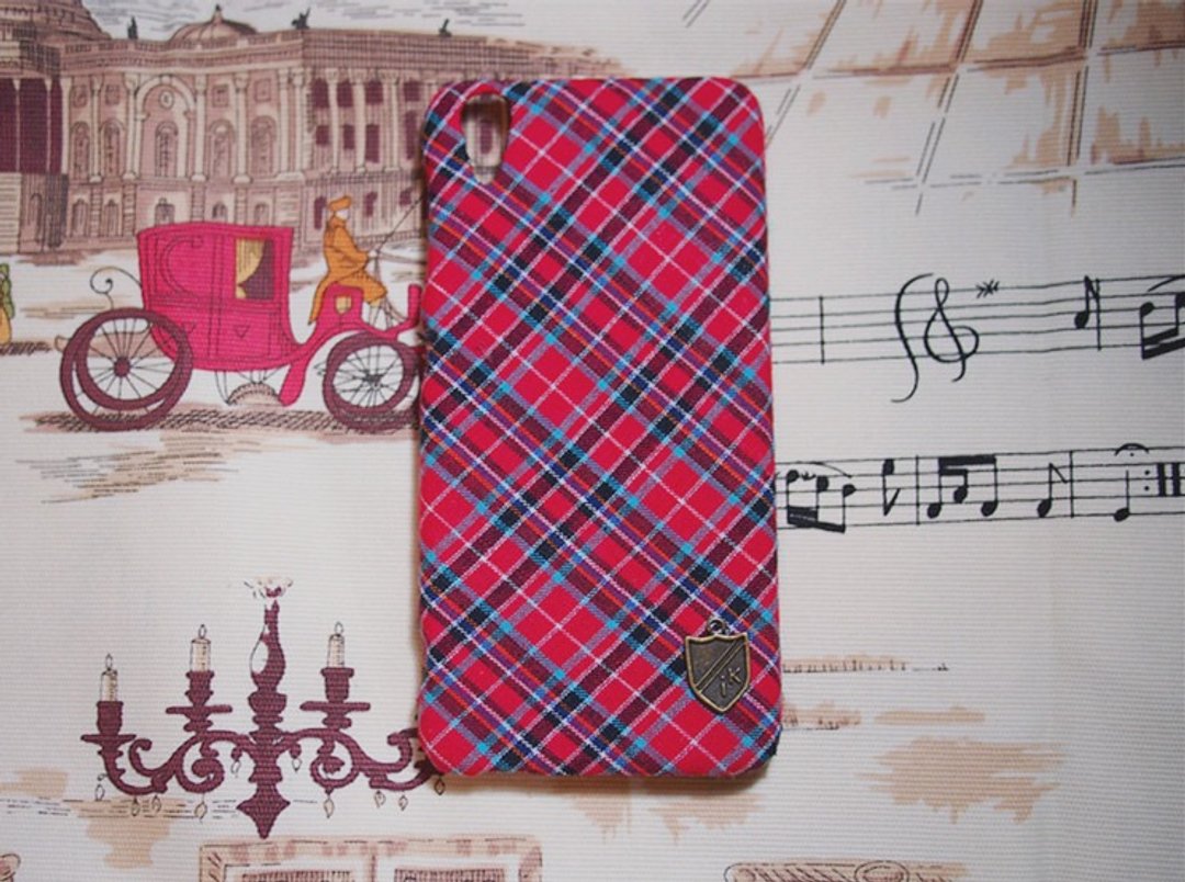 布艺 英伦风格纹 保护套 手机壳 Samsung Galaxy S6 S5 S4 S3 A5  Apple iPhone 6+ 6 plus 5s 5 4s - 手机壳/手机套 - 其他材质 红色