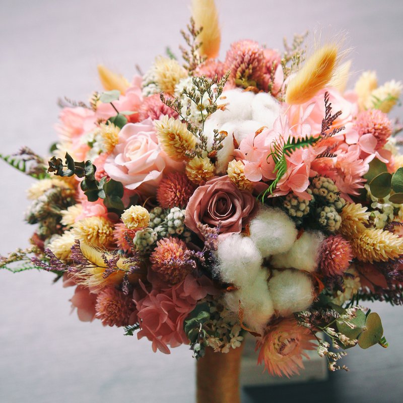 │不凋干燥捧花│心中的小女孩·可定制化 - 植栽/盆栽 - 植物．花 粉红色