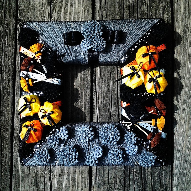 Muse万圣节手工橘黄色装饰花圈 - 墙贴/壁贴 - 其他材质 橘色