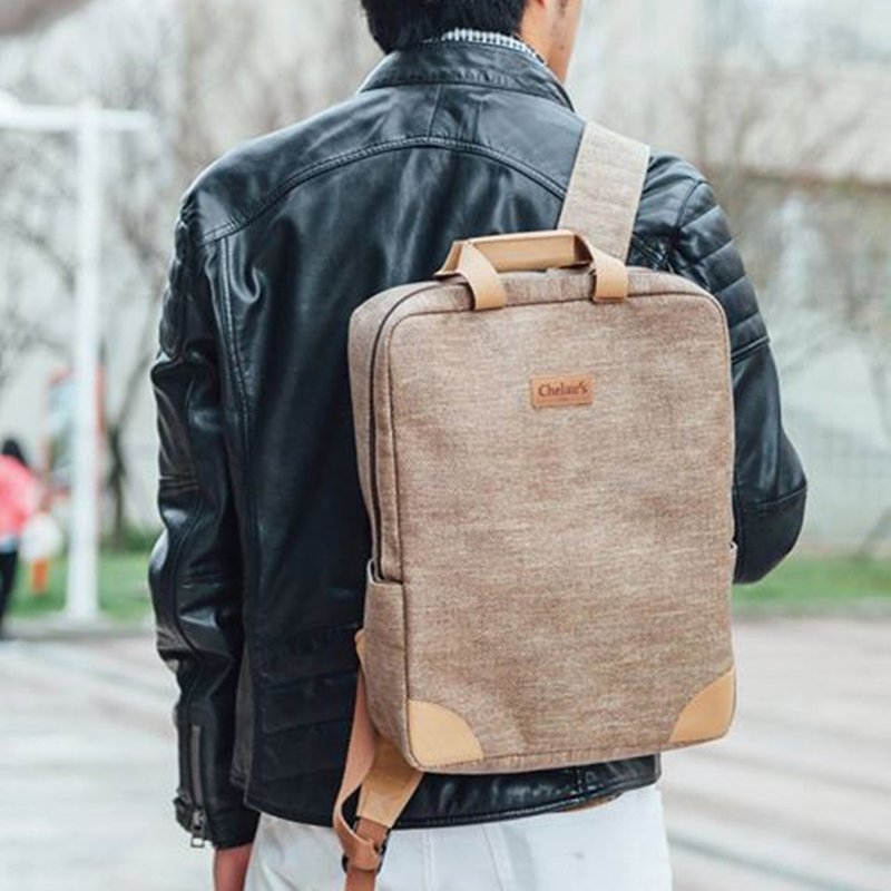 后背包│天然防泼水│纸纤│可机洗 - 后背包/双肩包 - 纸 黑色