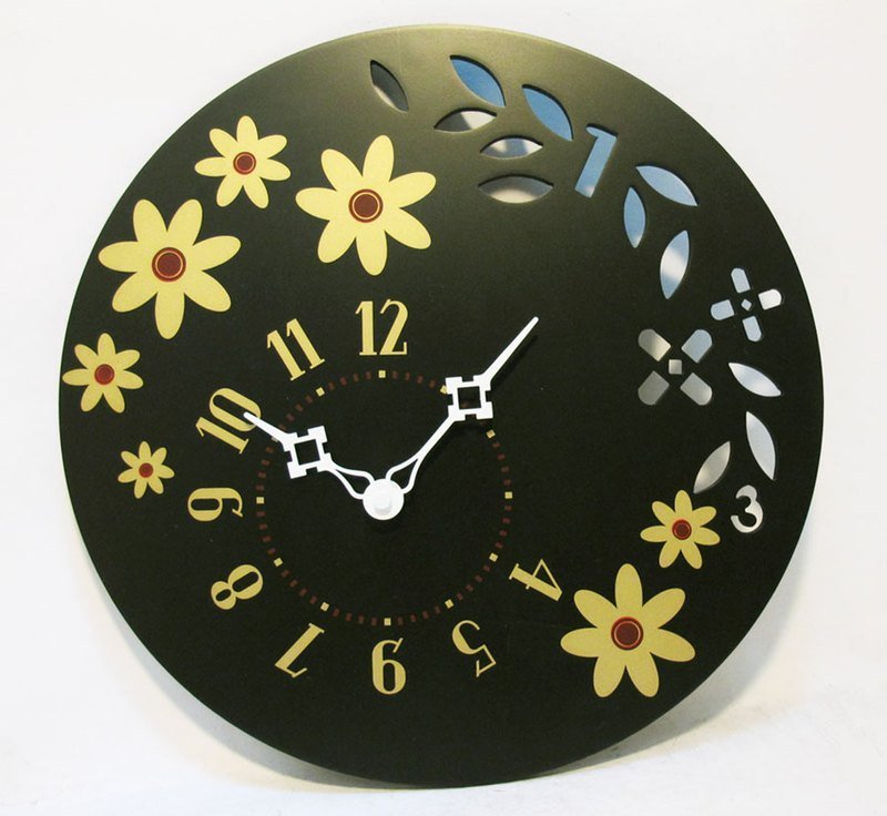 花时计挂钟 - 时钟/闹钟 - 木头 