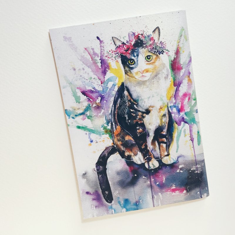 空白笔记本 NB-A5-003 花圈猫 - 笔记本/手帐 - 纸 多色