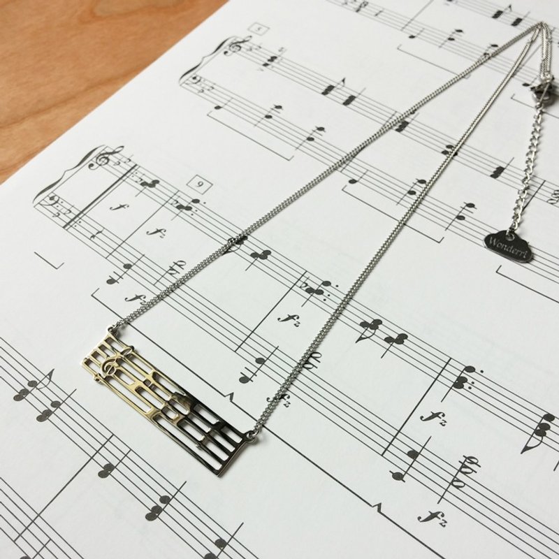 音乐项链 - 项链 - 不锈钢 灰色