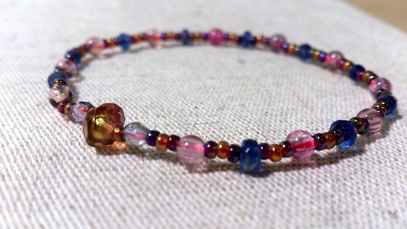 crystal in dearsharka || dotdot． 净透小圆粉红碧玺 x 蓝晶石 x 浓透黄带粉色碧玺 - 手链/手环 - 宝石 多色