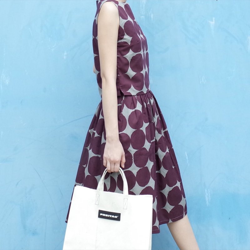 圆圈圈 套装 - 洋装/连衣裙 - 棉．麻 灰色