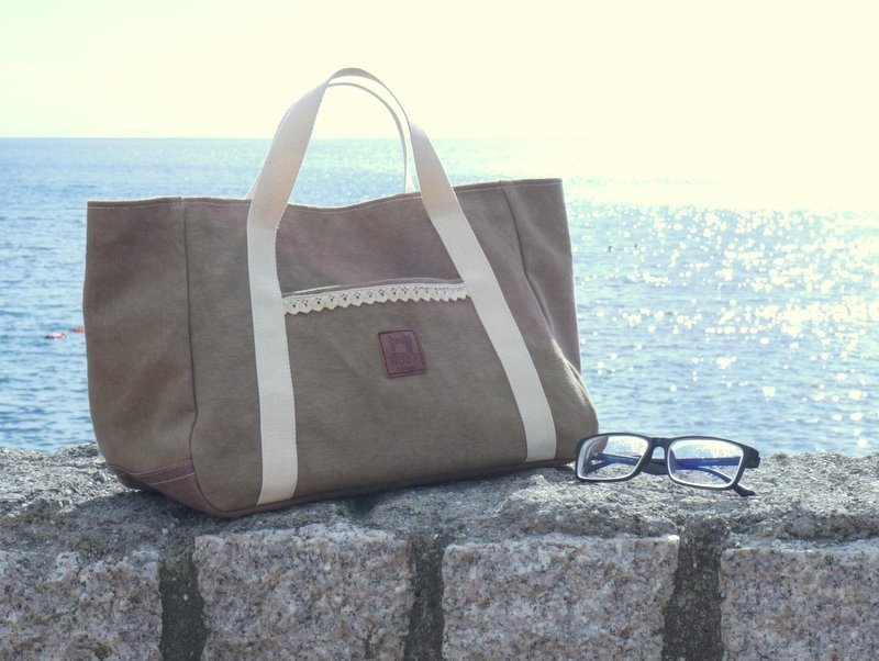 ‘森林探险手提包’高磅数水洗帆布 - 手提包/手提袋 - 其他材质 咖啡色