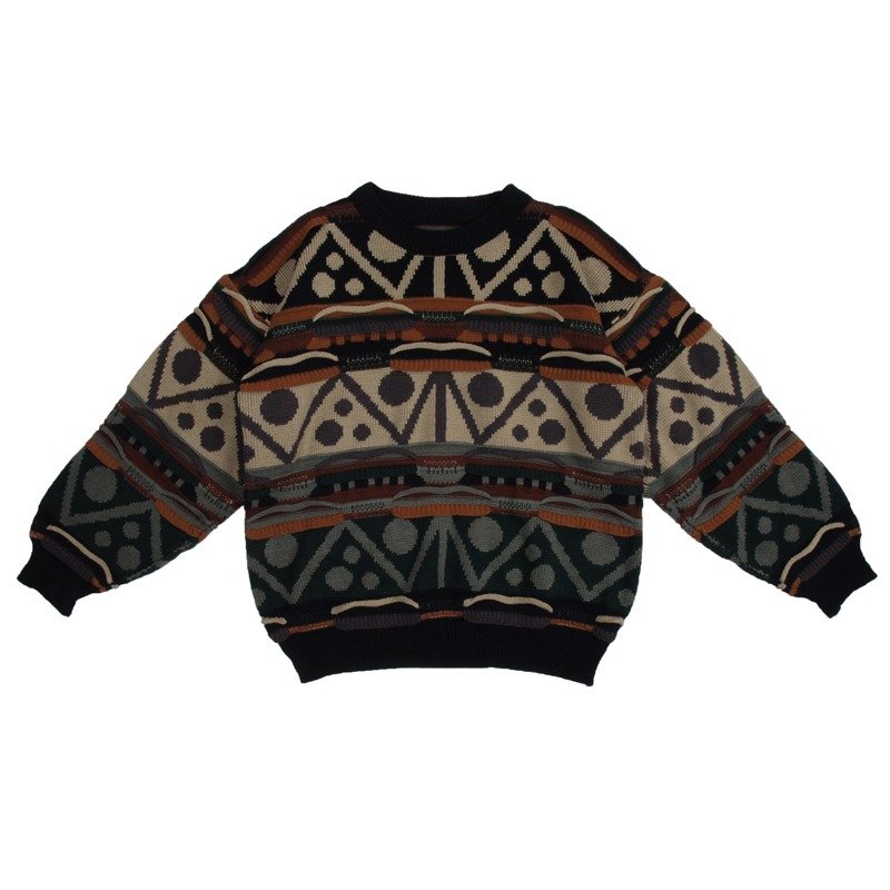 │moderato│圆与直线条古着毛衣│森林复古.英伦.文艺青年 - 女装针织衫/毛衣 - 其他材质 黑色