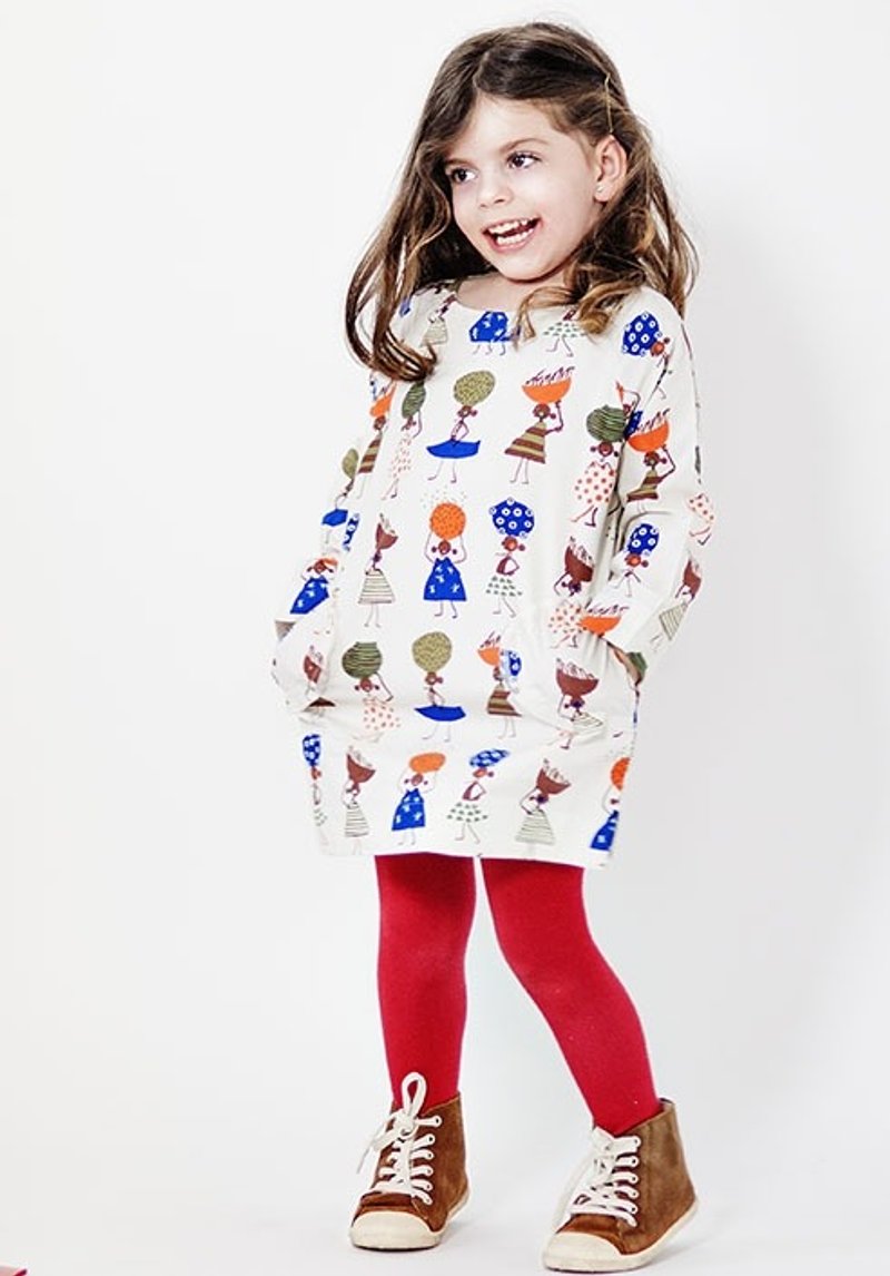 2014 秋冬 nadadelazos 满版印地安少女洋装 - 其他 - 棉．麻 白色