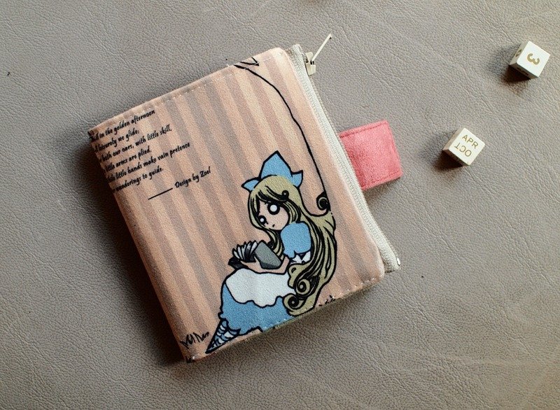 ZoeL* 短夹钱包 * 树下Alice * 爱丽丝原创插画 - 皮夹/钱包 - 其他材质 橘色