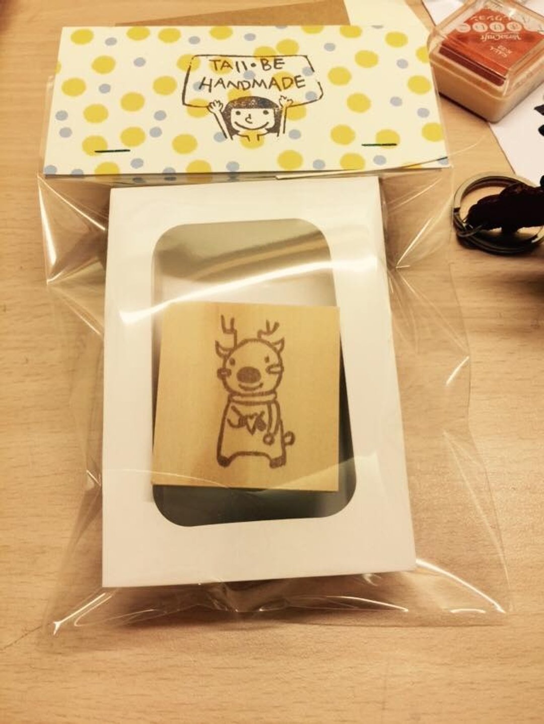 给妳一颗心麋鹿手工印章*橡皮擦印章*手工刻章*圣诞礼物*交换礼物 - 印章/印台 - 橡胶 金色