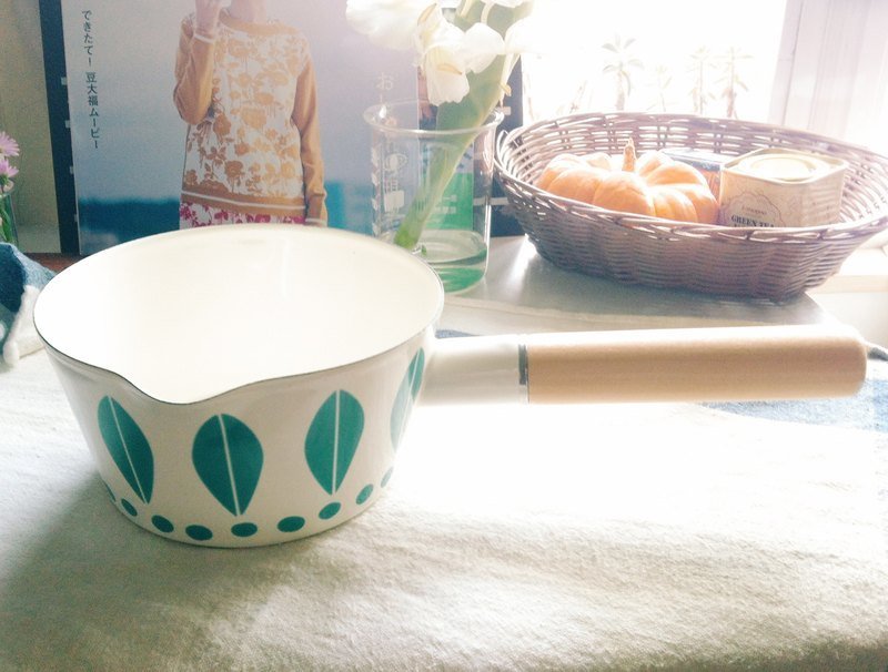 ✄ 生活道具 ｜迷你leaf珐琅牛奶锅 北欧风厨具 杂货zakka - 厨房用具 - 其他金属 白色