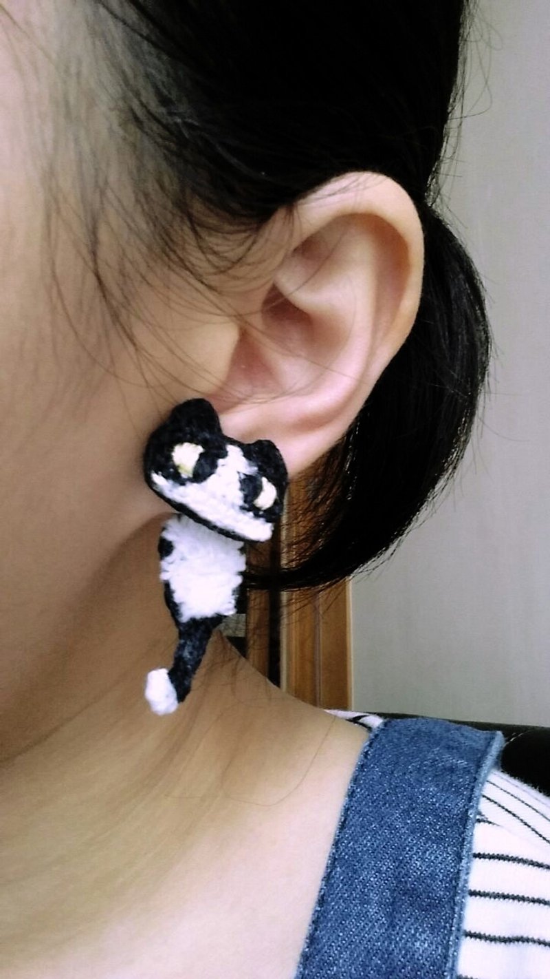 勾编古惑的猫全体耳环 - 耳环/耳夹 - 其他材质 多色