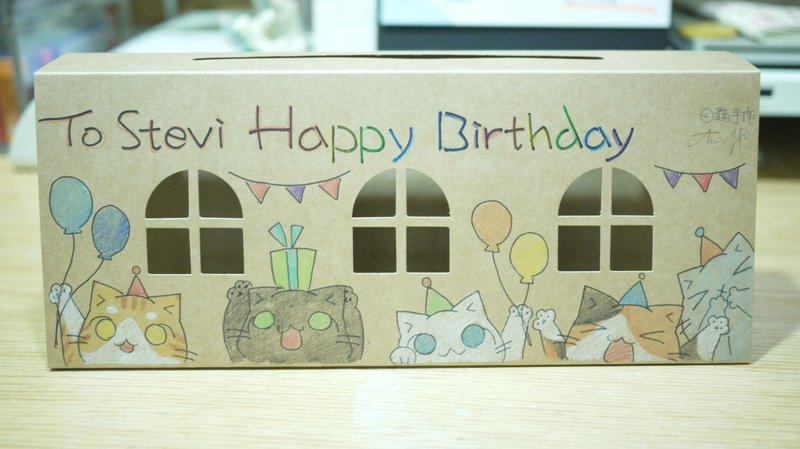 【定制化礼物】手绘礼盒 | 猫手作 | 三入手工猫掌皂  - 定制 - 肥皂/手工皂 - 植物．花 卡其色