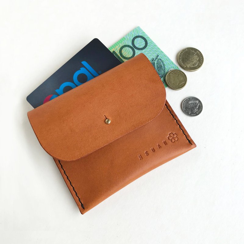 Myself 皮革钱包  -枫叶棕 /橡木白 - 零钱包 - 真皮 咖啡色