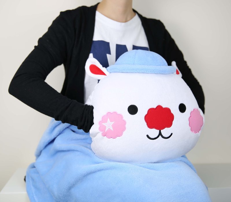 星星兔Sing Sing Rabbit暖手Cushion毛毯套装 - 被子/毛毯 - 其他材质 白色