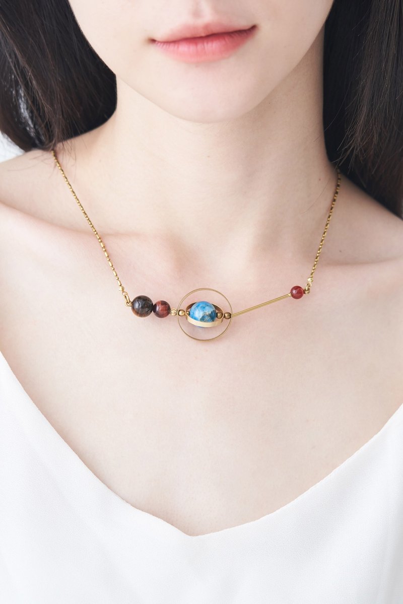 太阳星系行星项链 - 项链 - 铜/黄铜 