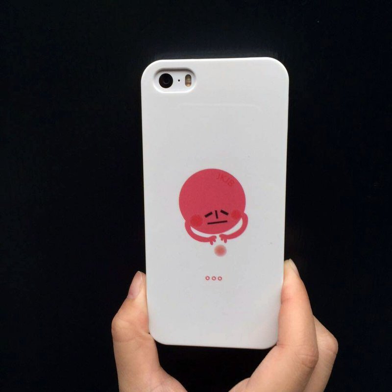 害羞粉圆You make me blush - iPhone手机壳(白底硬壳) - 手机壳/手机套 - 塑料 白色