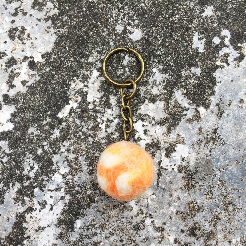 【PLANET OF ___】羊毛毡星球钥匙圈#3 - 钥匙链/钥匙包 - 羊毛 橘色