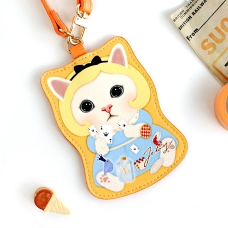 Jetoy,Choo choo甜蜜猫多功能吊牌套_Alice (J1307103) - 证件套/卡套 - 真皮 橘色