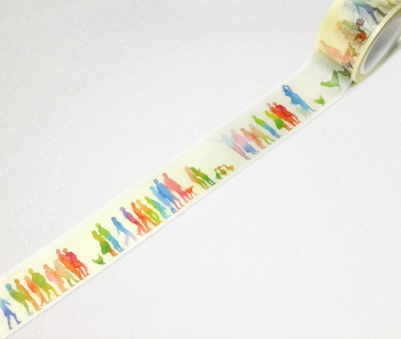 Bonnie 手绘水彩渲染 人物剪影 - 纸胶带 - 纸 