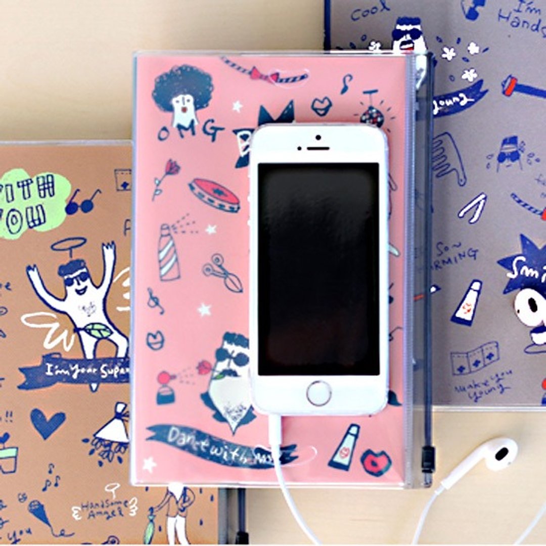 Dessin x bookfriends-Mr.约翰帕斯里插画手机触控月志-舞蹈,BZC25033 - 笔记本/手帐 - 纸 粉红色