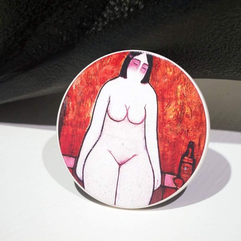 潘朝森 / 猜心 - 水月杯垫 - 杯垫 - 瓷 红色