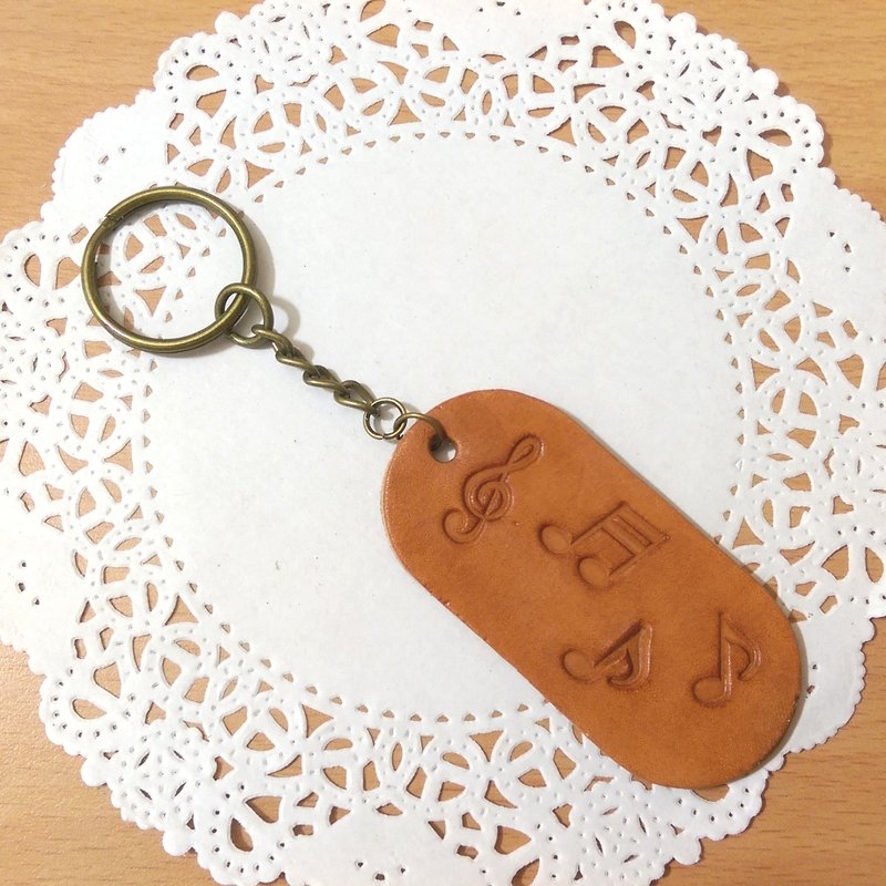 (限量)真皮皮革音符钥匙圈 - 钥匙链/钥匙包 - 真皮 咖啡色