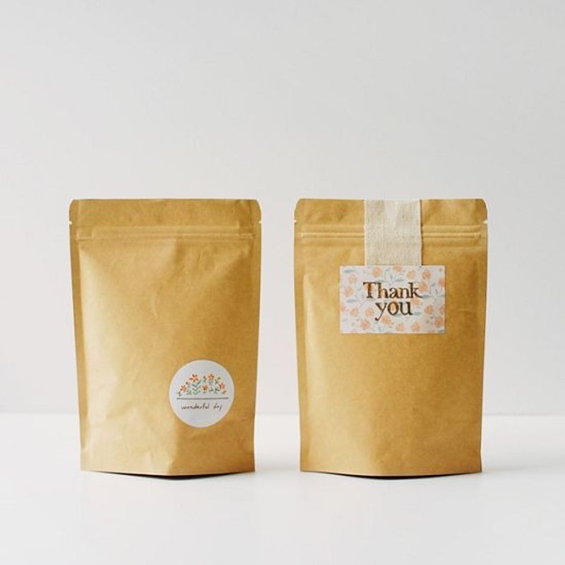 Dailylike 原味牛皮纸夹链压条礼物袋贴纸组-S,E2D86298 - 包装材料 - 纸 咖啡色