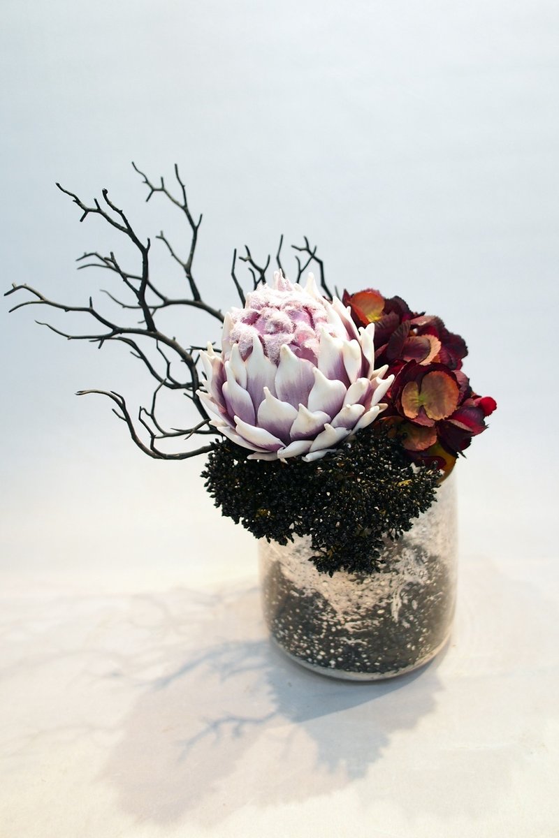 人造花饰-金箔花器普多丽亚花饰 - 植栽/盆栽 - 其他材质 红色