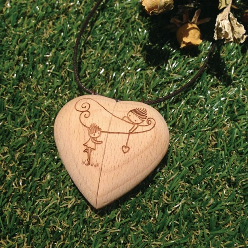 【 情人节 】开心/为你摘星  原木项链 - 项链 - 木头 