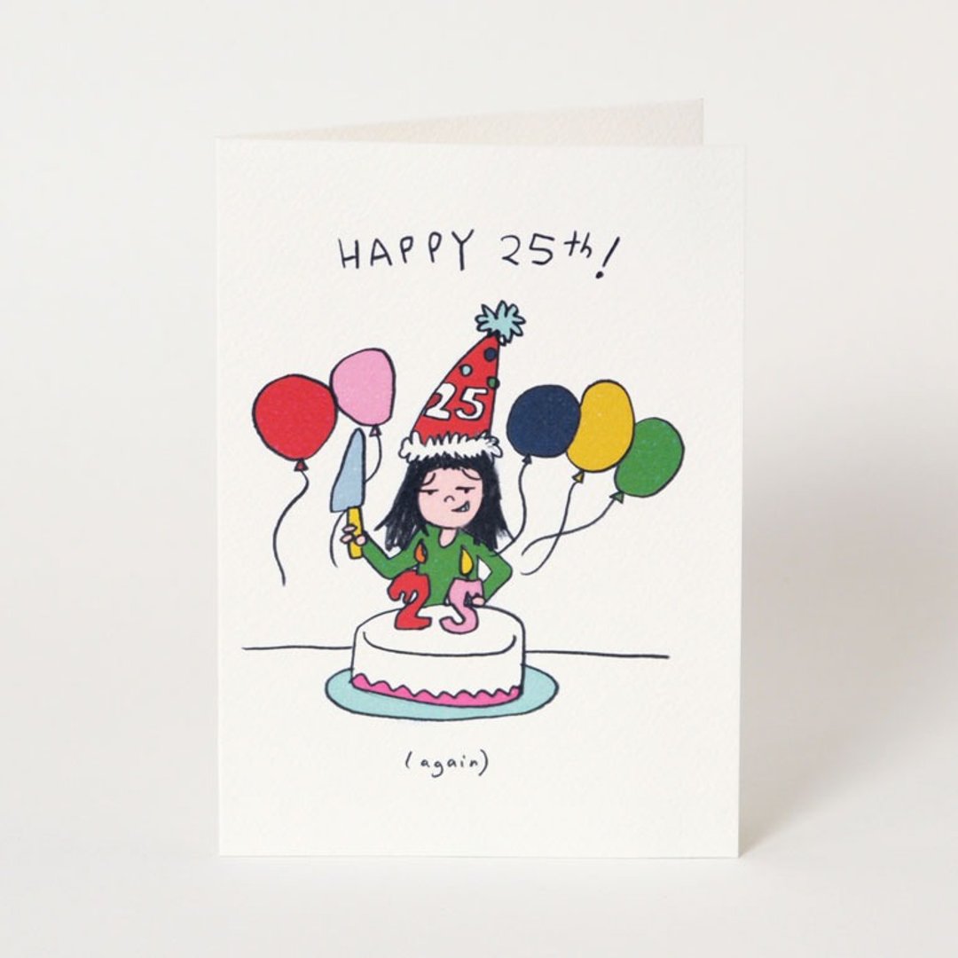 年年25生日卡 - 卡片/明信片 - 纸 多色