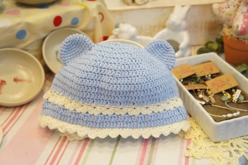 手作编织男孩超萌熊熊帽(100%美丽诺羊毛)~ - 其他 - 其他材质 