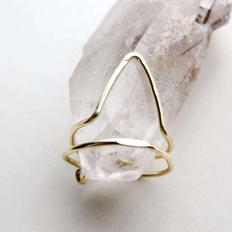 手打黄铜几何指节戒指 / Knuckle Ring (可调式戒围) - 戒指 - 其他金属 金色