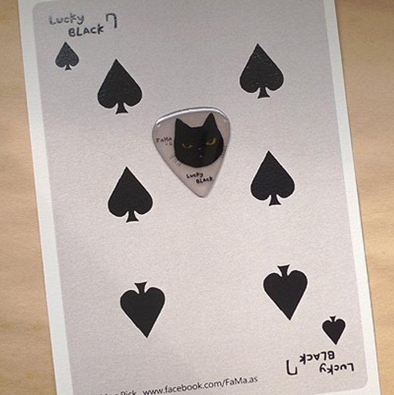 FaMa's Pick吉他弹片 走运黑猫 信片套组 - 卡片/明信片 - 纸 黑色
