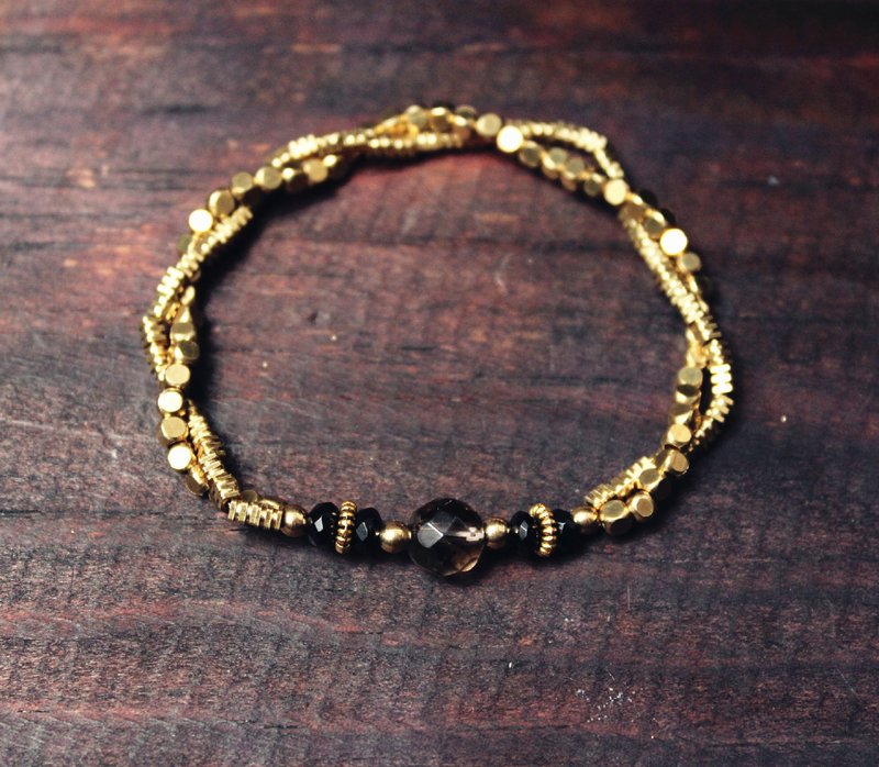 文艺复兴系列-竖琴诗人*Souphenir*天然石黄铜手链手环 - 手链/手环 - 其他金属 黑色