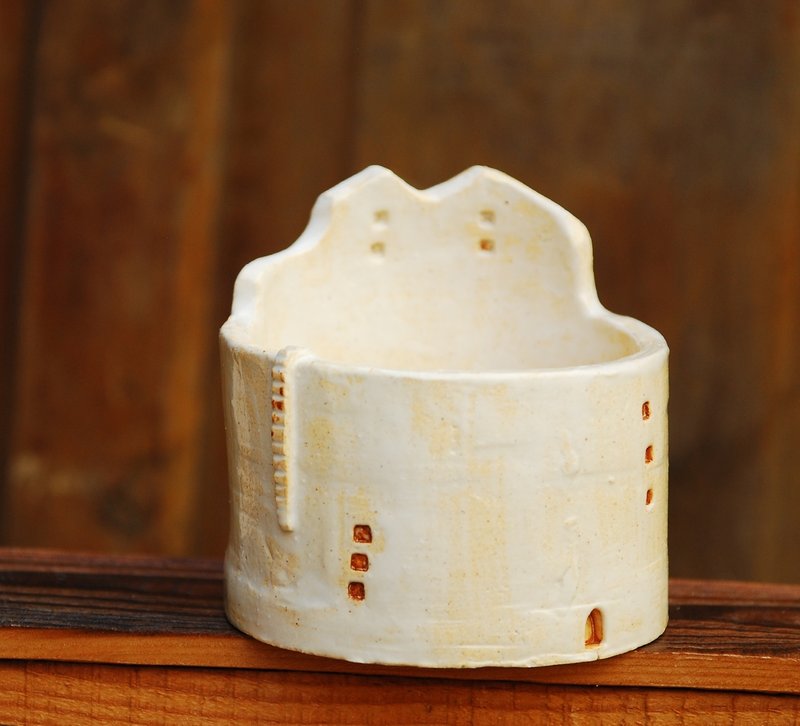 云之端 城堡-圆盆器7（不含植物+有孔） - 植栽/盆栽 - 其他材质 橘色